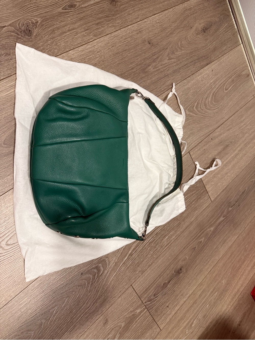 Hammitt Morgan Verdant Green Pebbled Leather Shoulder Bag